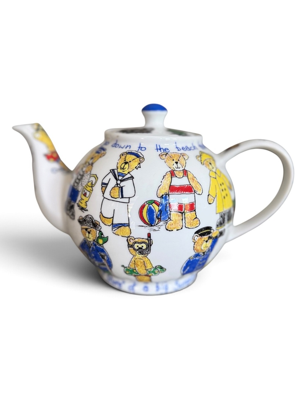 Vintage "Beach Bears" Ceramic Teapot from Cardew Design British Pottery Studio